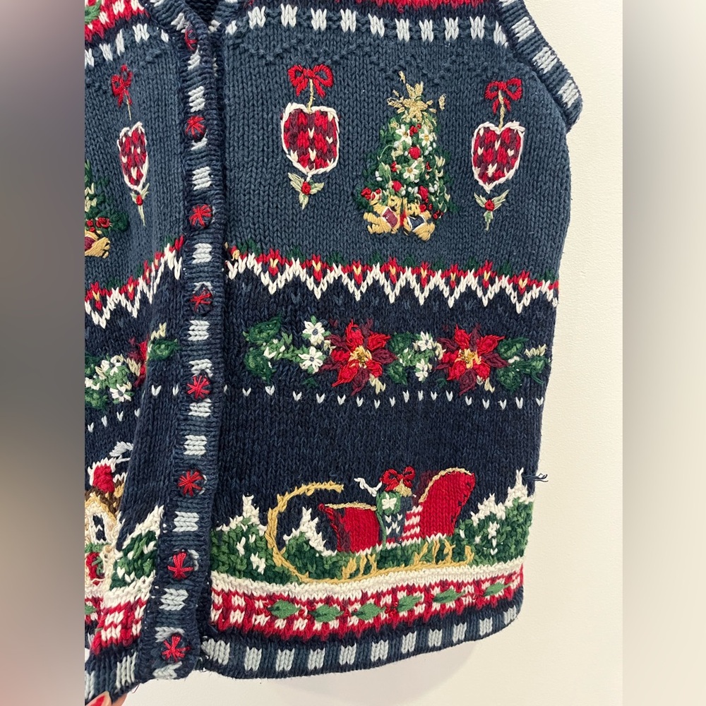 Tiara Festive Blue Sweater Vest - Picture 7 of 11
